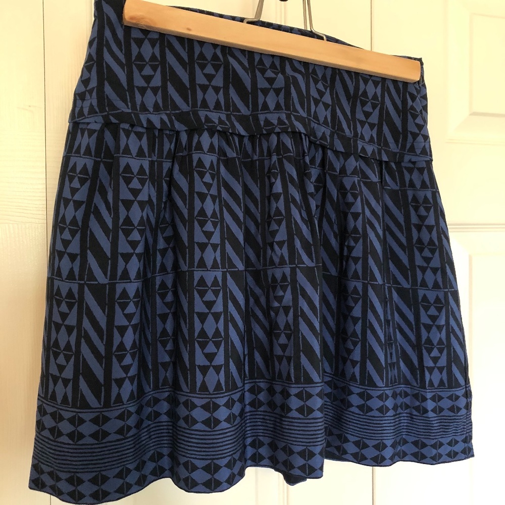 Madewell Size 0 Skirt - Blue and Black Patterned